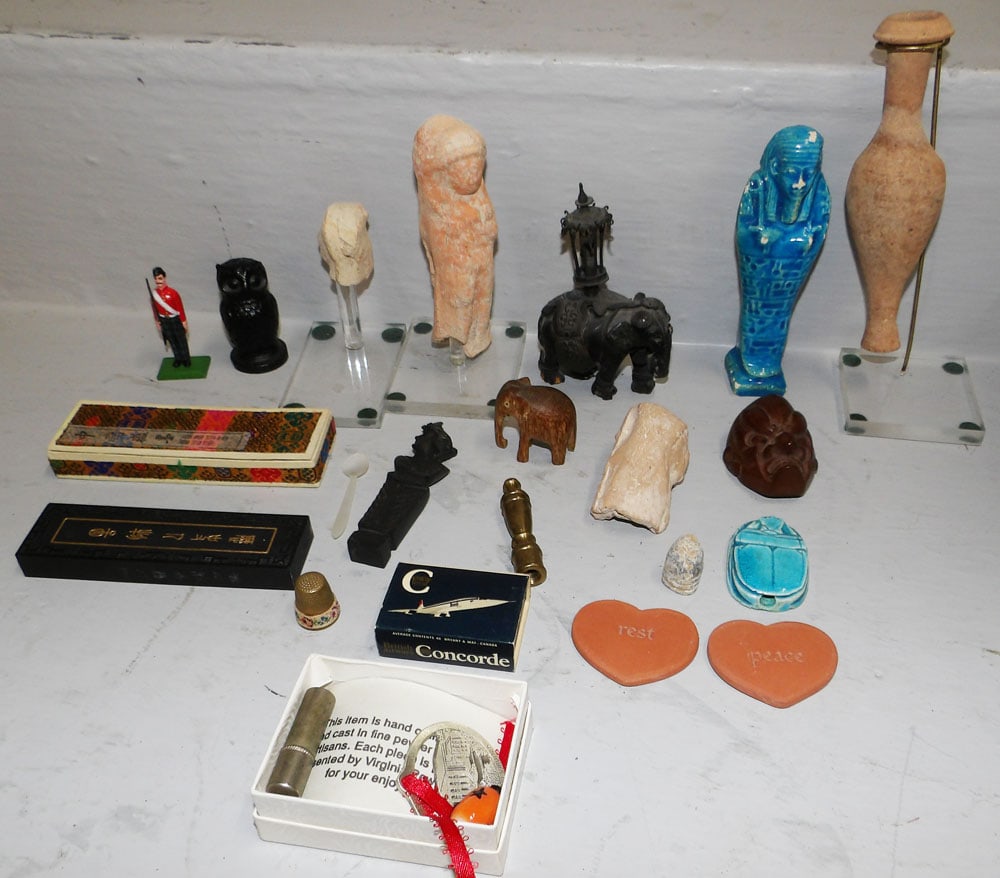 Lot of Carved Ceramic, Metal, & Wood Miniature Collectibles (1 of 7)