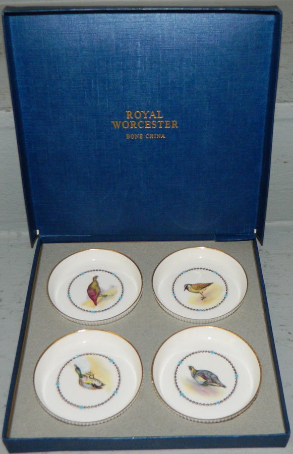 (4) Royal Worcester game coasters.: (4) Royal Worcester game coasters.