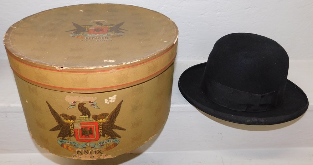 Antique Wool Hat by James Locke & Co. in Box: Antique Wool Hat by James Locke & Co. in Box. Box: 7" H 14 1/2" W 12 1/2" D ALL DESCRIPTIONS AND ANY CONDITION STATEMENT GIVEN BY LANGSTON AUCTION GALLERY ARE STRICTLY OPINIONS AND LANGSTON'S SHALL HA