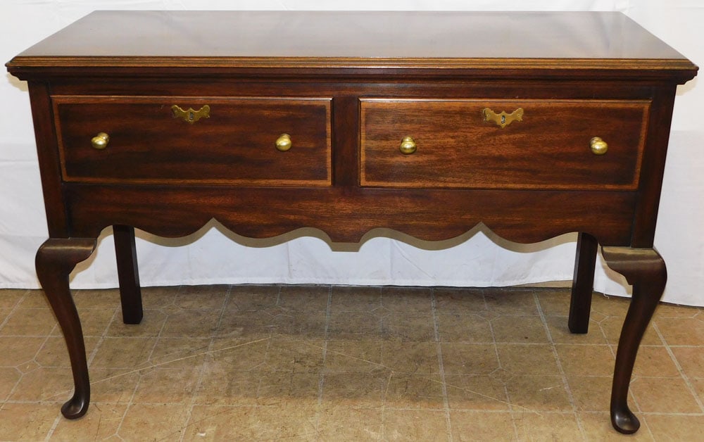 Mahogany Queen Anne Style Two Drawer Server by Henkel Harris (1 of 7)