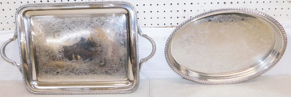 Two Silverplated Serving Trays - 2