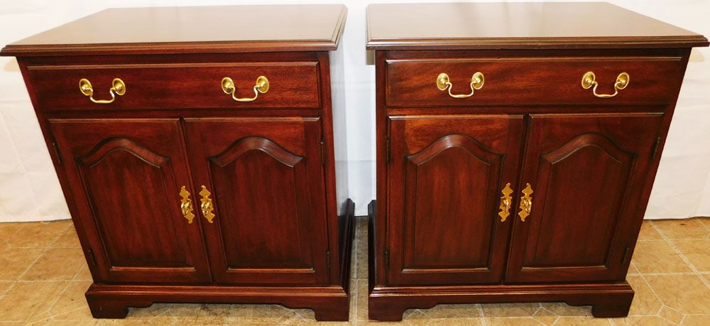Pair of Mahogany One Drawer Night Stands by Henkel Harris (1 of 11)