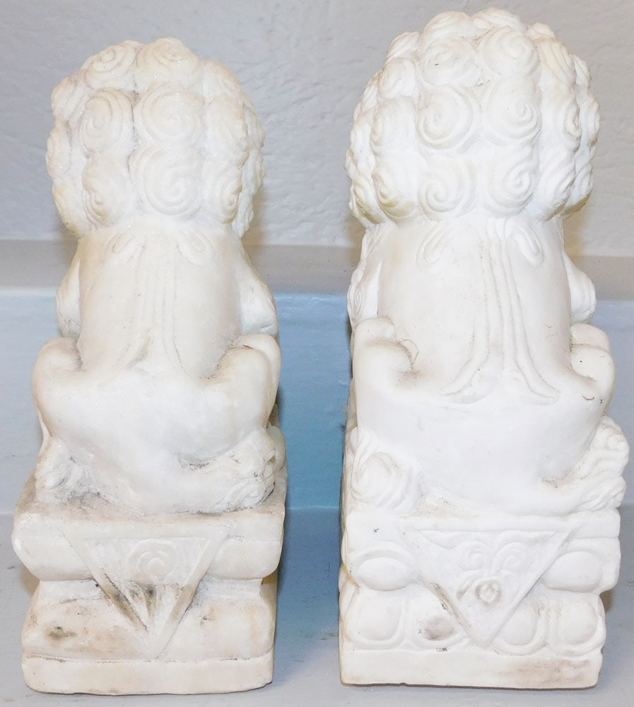 Two Alabaster Foo Dogs - 4