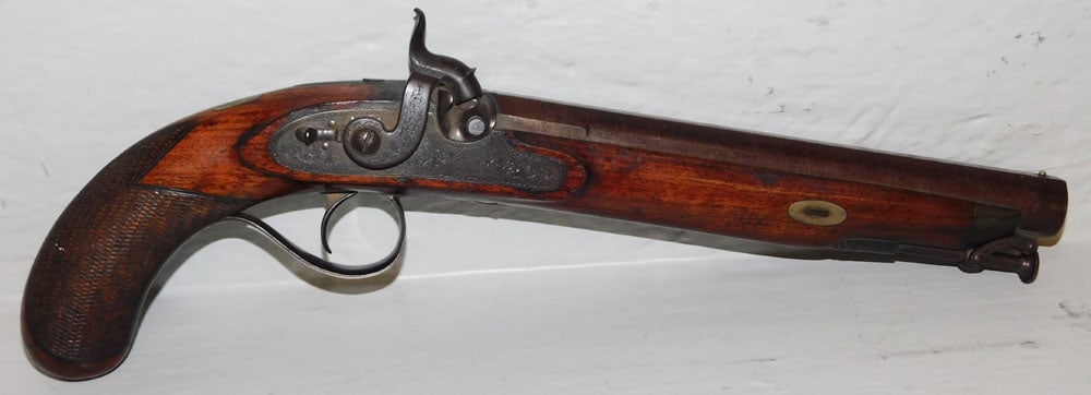 Antique English Percussion Pistol Marked G. Rooke (1 of 9)