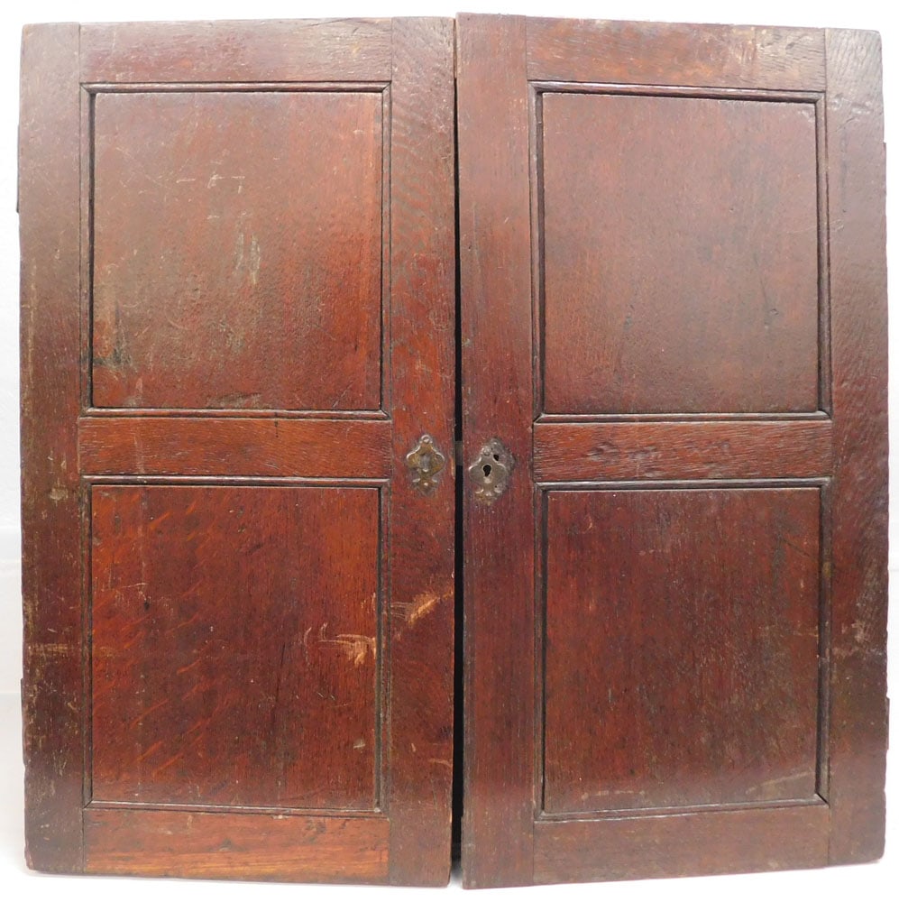 19th Century English Oak Two Door Cabinet with Fitted Interior (1 of 6)