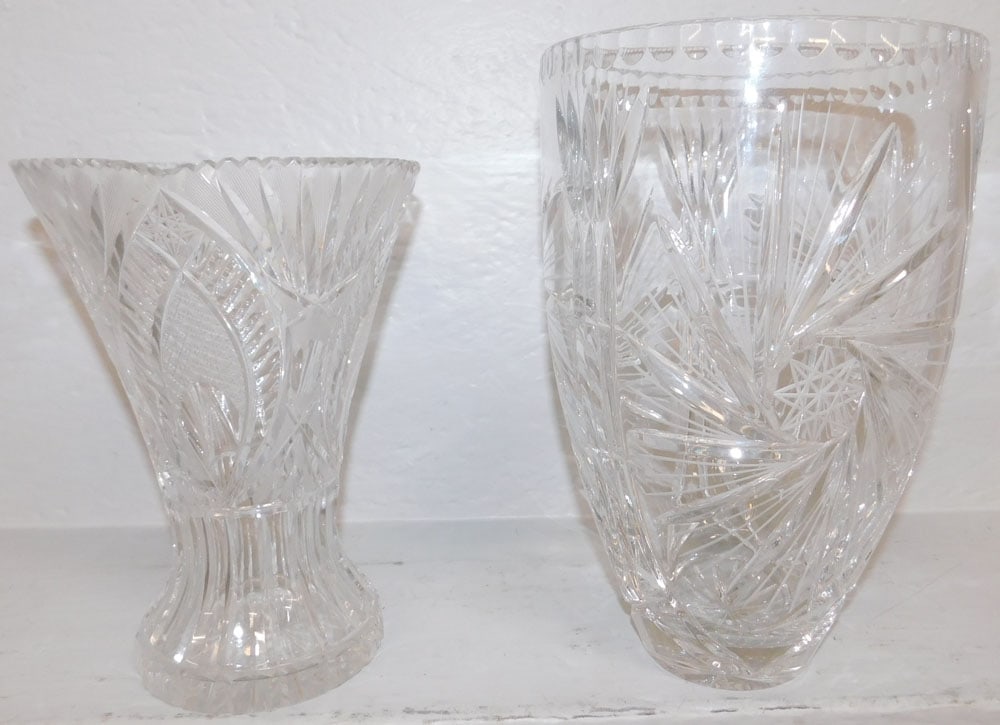 Two Cut Crystal Vases - 3