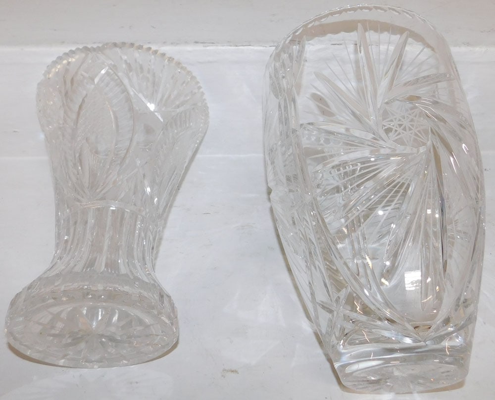 Two Cut Crystal Vases - 4