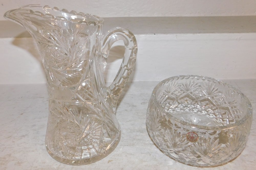 Cut Glass Pitcher & Bowl (1 of 5)