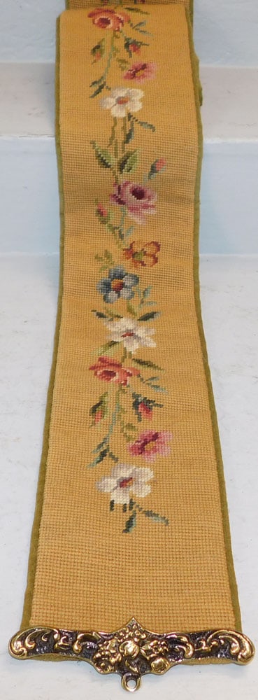 Brass & Needlepoint Bell Pull - 5