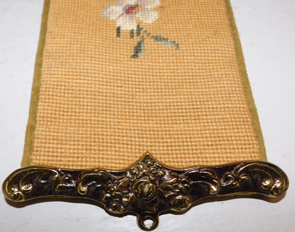 Brass & Needlepoint Bell Pull - 6