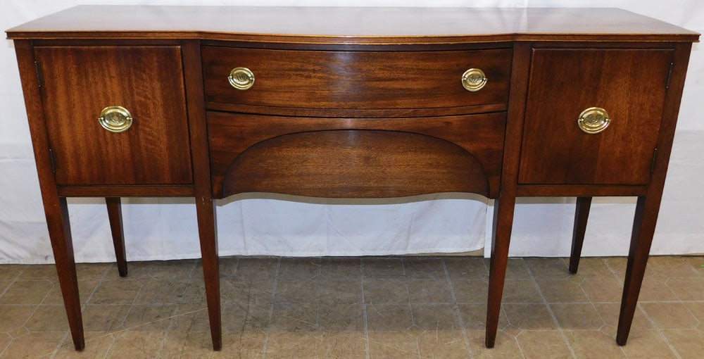 Mahogany Two Drawer Over Two Door Sideboard by Tomlinson: Mahogany Two Drawer Over Two Door Sideboard by Tomlinson. 37" H 66" W 22" D ALL DESCRIPTIONS AND ANY CONDITION STATEMENT GIVEN BY LANGSTON AUCTION GALLERY ARE STRICTLY OPINIONS AND LANGSTON'S SHALL HA