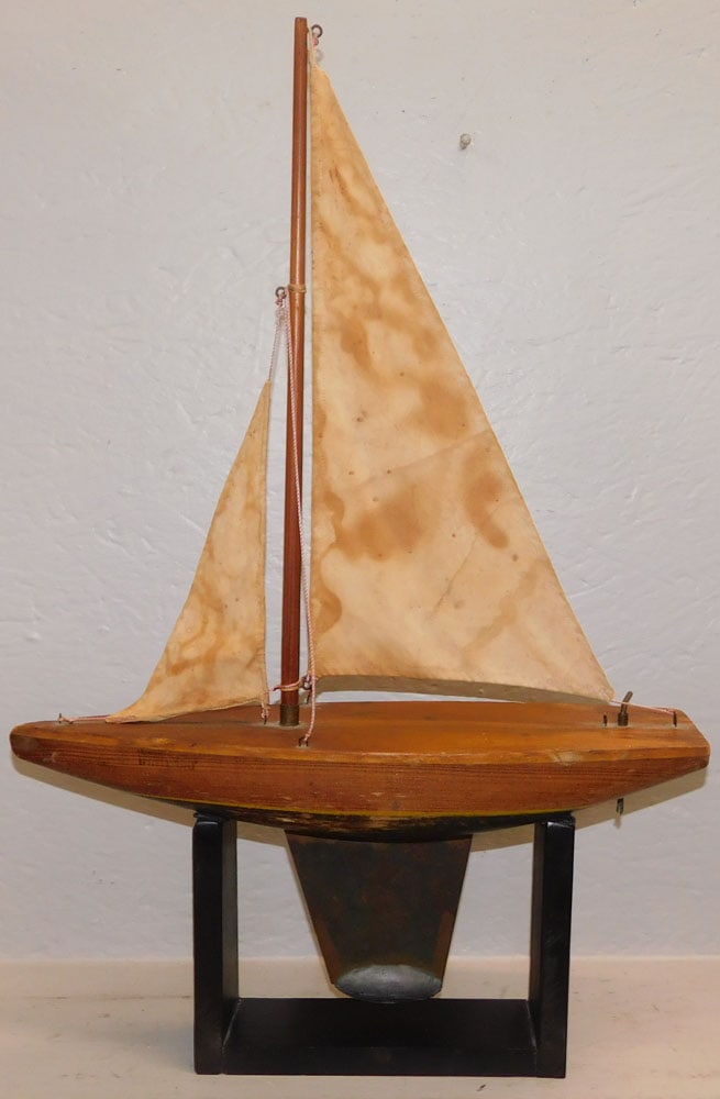 Painted Wood Sailboat Model (1 of 4)