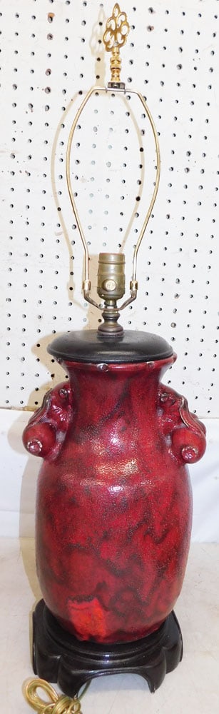 Sang De Bouef Style Porcelain Vase Made Into Lamp (1 of 4)
