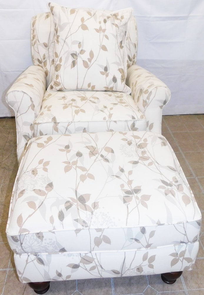 Upholstered Chair & Ottoman by Haverty's (1 of 8)