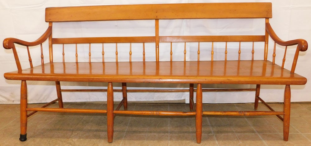19th Century Cherry Plank Bottom Deacon's Bench (1 of 5)