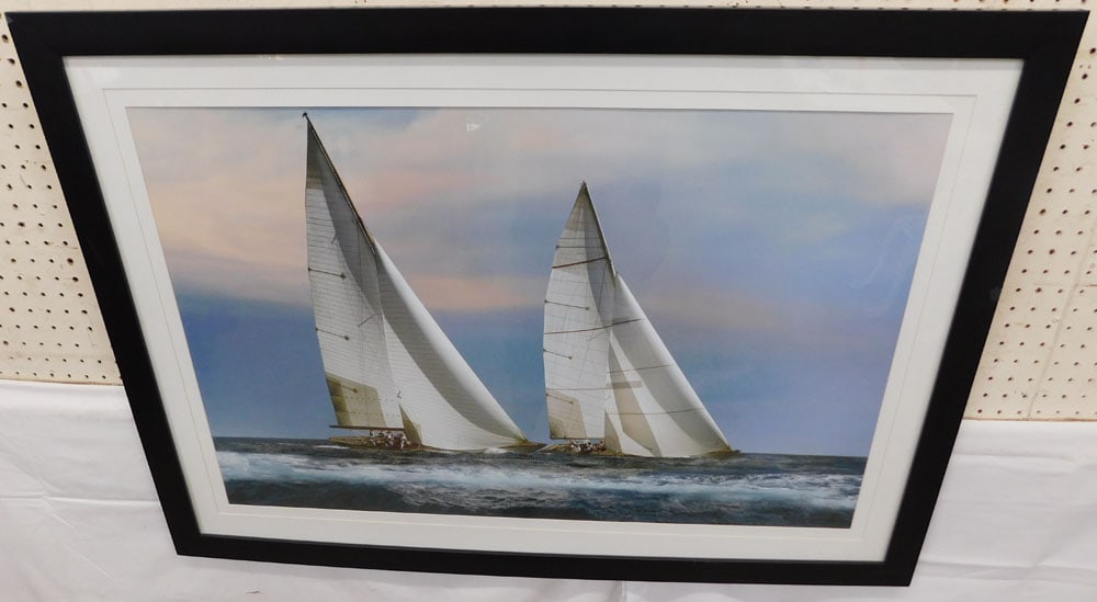 Framed Nautical Print: Framed Nautical Print . 31" x 43" ALL DESCRIPTIONS AND ANY CONDITION STATEMENT GIVEN BY LANGSTON AUCTION GALLERY ARE STRICTLY OPINIONS AND LANGSTON'S SHALL HAVE NO RESPONSIBILITY FOR ERRORS OR