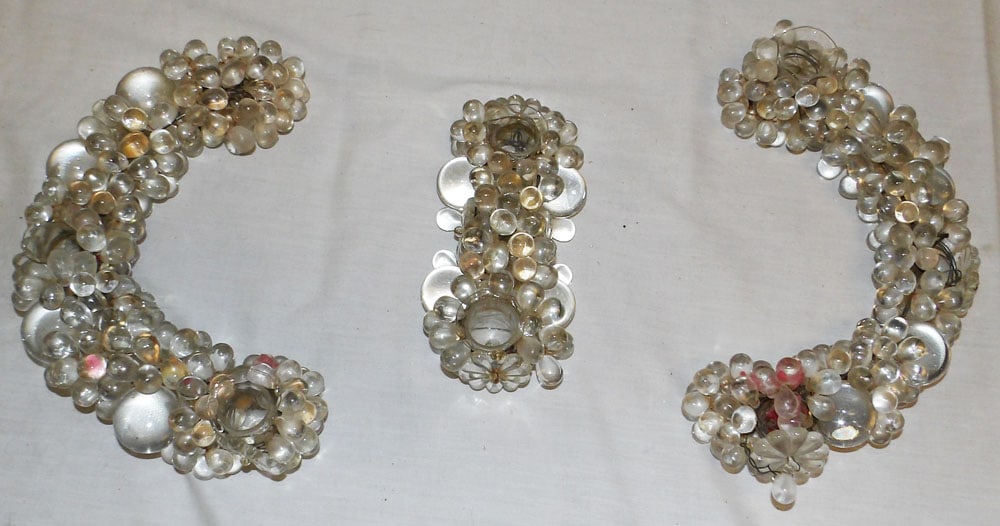 Three Part Glass Grape & Metal Candleholder Centerpiece (1 of 1)