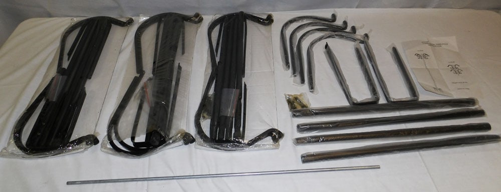 Lot of Unassembled Metal Stands: Lot of Unassembled Metal Stands . Up to 30" L "ALL DESCRIPTIONS AND ANY CONDITION STATEMENT GIVEN BY LANGSTON AUCTION GALLERY ARE STRICTLY OPINIONS AND LANGSTON'S SHALL HAVE NO RESPONSIBILITY FOR ERRO