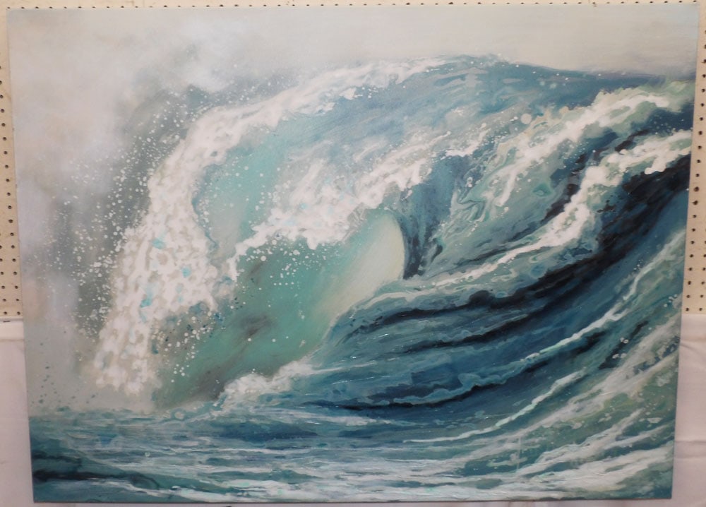 Framed Textured Print on Canvas: Framed Textured Print on Canvas. 35 1/2" x 47 1/4" "ALL DESCRIPTIONS AND ANY CONDITION STATEMENT GIVEN BY LANGSTON AUCTION GALLERY ARE STRICTLY OPINIONS AND LANGSTON'S SHALL HAVE NO RESPONSIBILITY