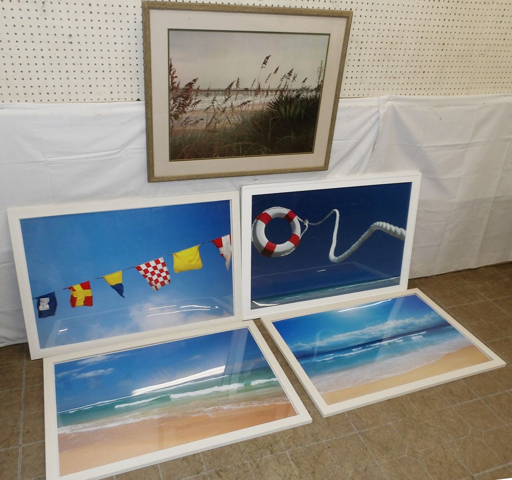 Five Framed Prints: Five Framed Prints . Up to 27 1/2" x 39 1/2" "ALL DESCRIPTIONS AND ANY CONDITION STATEMENT GIVEN BY LANGSTON AUCTION GALLERY ARE STRICTLY OPINIONS AND LANGSTON'S SHALL HAVE NO RESPONSIBILITY FOR