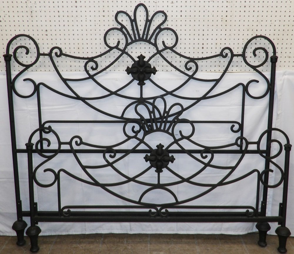 Painted Wrought Iron Bed (1 of 3)