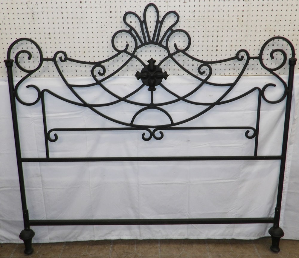 Painted Wrought Iron Bed - 2