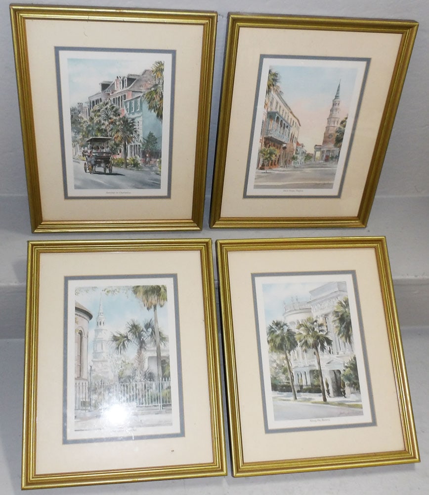 Set of Four Framed Prints: Set of Four Framed Prints . Up to 15 1/4" x 12 1/4" "ALL DESCRIPTIONS AND ANY CONDITION STATEMENT GIVEN BY LANGSTON AUCTION GALLERY ARE STRICTLY OPINIONS AND LANGSTON'S SHALL HAVE NO RESPONSIBILITY FO