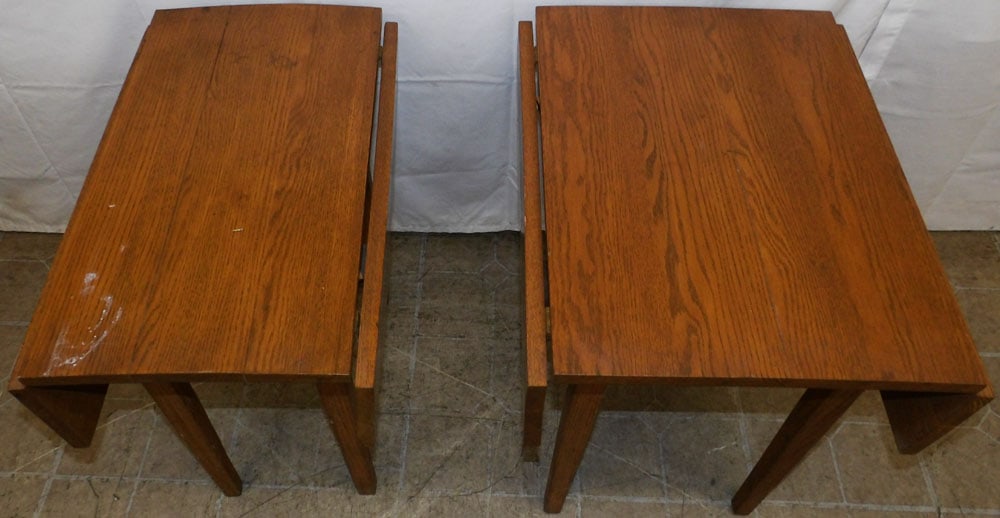 Two Oak Drop Leaf Tables - 2