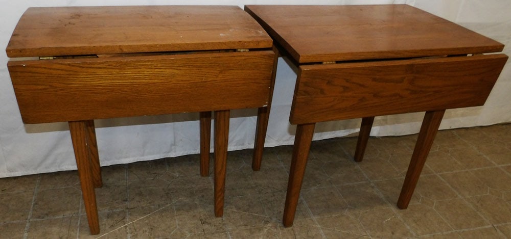 Two Oak Drop Leaf Tables - 3