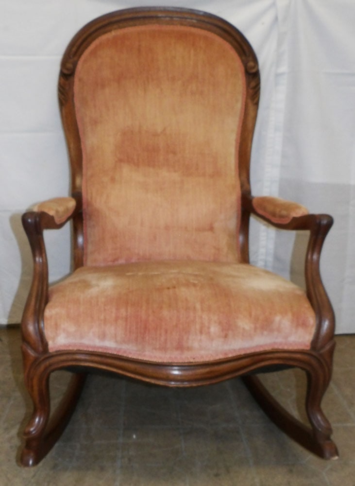 Antique Walnut Victorian Rocker (1 of 5)