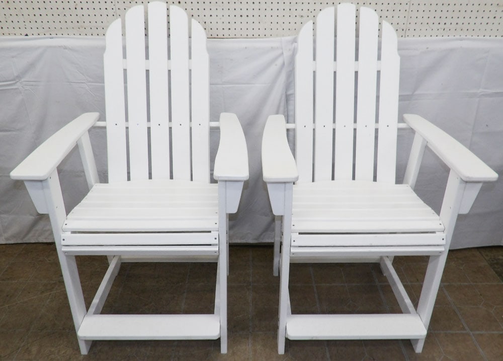 Pair of Polywood Chairs by Built to Last: Pair of Polywood Chairs by Built to Last. 49 1/4" H 29" W 28" D "ALL DESCRIPTIONS AND ANY CONDITION STATEMENT GIVEN BY LANGSTON AUCTION GALLERY ARE STRICTLY OPINIONS AND LANGSTON'S SHALL HAVE NO
