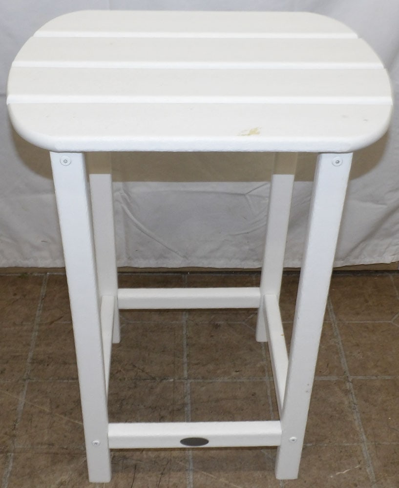 Polywood Table by Built to Last: Polywood Table by Built to Last. 26" H 19" W 15" D "ALL DESCRIPTIONS AND ANY CONDITION STATEMENT GIVEN BY LANGSTON AUCTION GALLERY ARE STRICTLY OPINIONS AND LANGSTON'S SHALL HAVE NO RESPONSIBILITY FOR