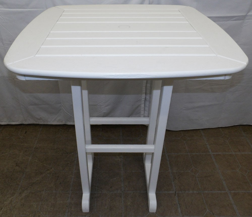 Polywood Table by Built to Last: Polywood Table by Built to Last. 37 1/4" H 31" W 31" D "ALL DESCRIPTIONS AND ANY CONDITION STATEMENT GIVEN BY LANGSTON AUCTION GALLERY ARE STRICTLY OPINIONS AND LANGSTON'S SHALL HAVE NO