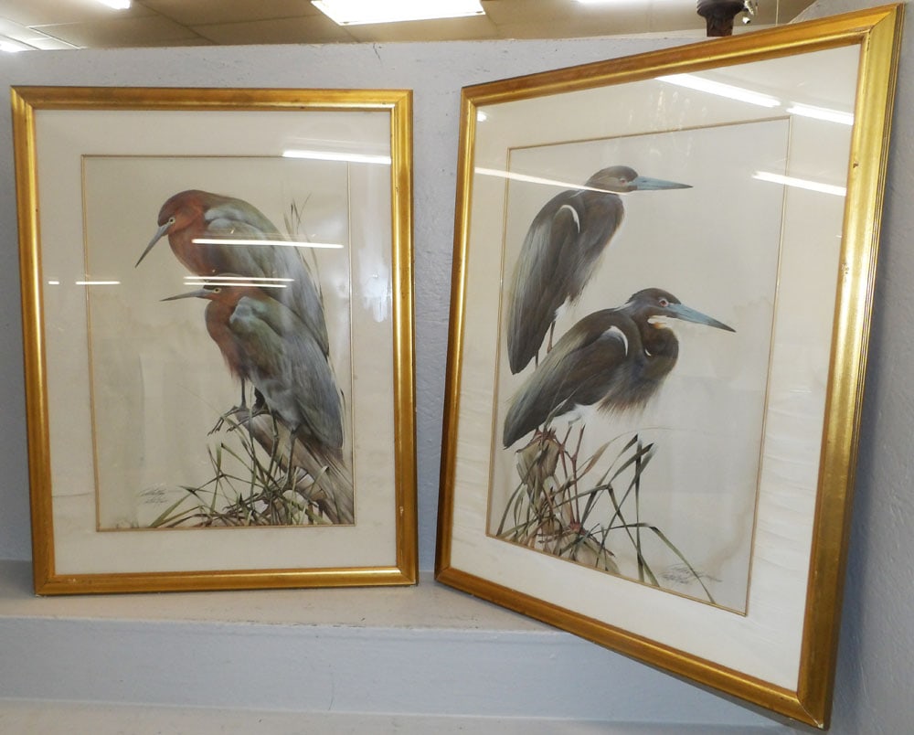 Two Framed Bird Prints Artist Signed: Two Framed Bird Prints Artist Signed. Up to 34 1/2" x 26 1/2" "ALL DESCRIPTIONS AND ANY CONDITION STATEMENT GIVEN BY LANGSTON AUCTION GALLERY ARE STRICTLY OPINIONS AND LANGSTON'S SHALL HAVE NO RESPONS