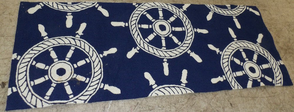2' 11" x 6' Hook Rug: 2' 11" x 6' Hook Rug . "ALL DESCRIPTIONS AND ANY CONDITION STATEMENT GIVEN BY LANGSTON AUCTION GALLERY ARE STRICTLY OPINIONS AND LANGSTON'S SHALL HAVE NO RESPONSIBILITY FOR ERRORS OR OMISSIONS. THE