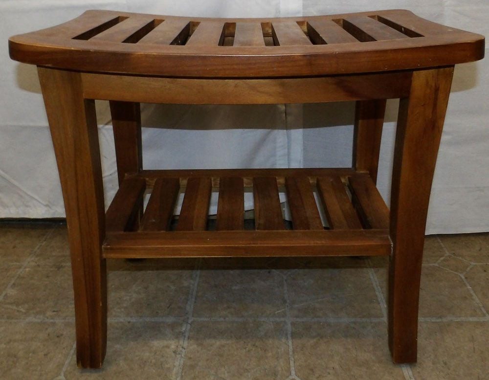 Pine Stool: Pine Stool . 17 1/2" H 20 1/4" W 14" D "ALL DESCRIPTIONS AND ANY CONDITION STATEMENT GIVEN BY LANGSTON AUCTION GALLERY ARE STRICTLY OPINIONS AND LANGSTON'S SHALL HAVE NO RESPONSIBILITY FOR ERRORS OR