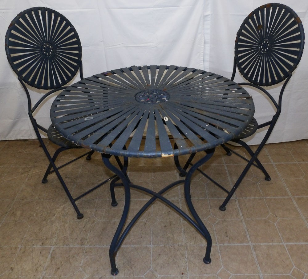 Three Piece Painted Wrought Iron Ice Cream Set (1 of 7)