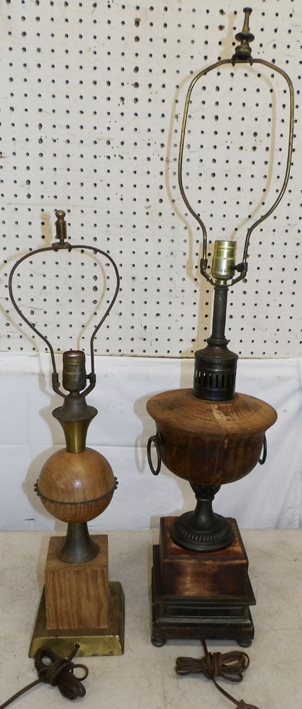 Two Metal & Wood Lamps (1 of 3)