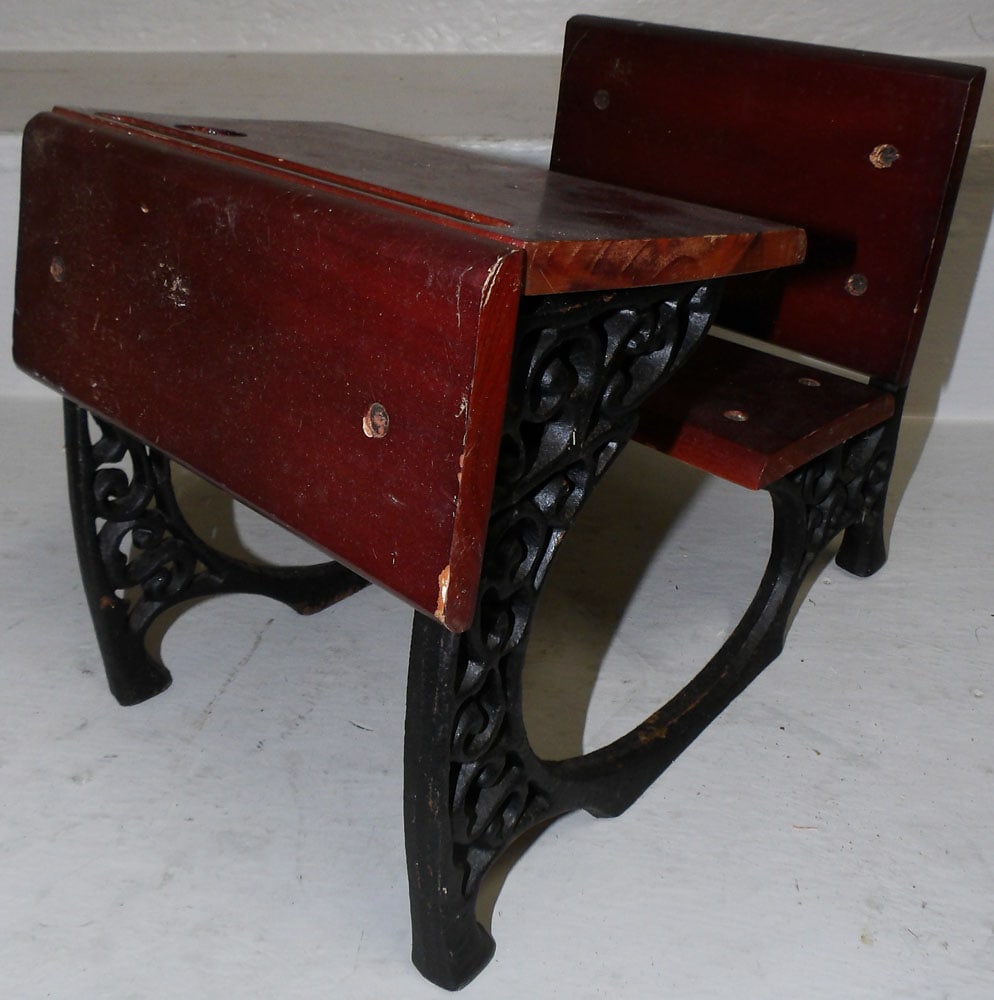 Doll School Bench: Doll School Bench . 8 1/2" H 8" W 10 1/4" D "ALL DESCRIPTIONS AND ANY CONDITION STATEMENT GIVEN BY LANGSTON AUCTION GALLERY ARE STRICTLY OPINIONS AND LANGSTON'S SHALL HAVE NO RESPONSIBILITY FOR