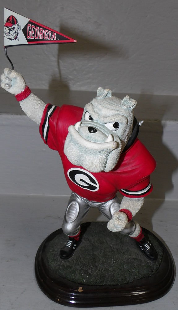 Limited Edition Georgia Bull Dog Mascot Figure by College Treasures: Limited Edition Georgia Bull Dog Mascot Figure by College Treasures. 11 1/2" H 7 1/2" W "ALL DESCRIPTIONS AND ANY CONDITION STATEMENT GIVEN BY LANGSTON AUCTION GALLERY ARE STRICTLY OPINIONS AND
