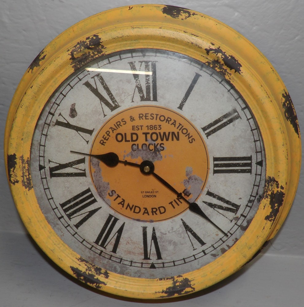 Two Painted Metal Wall Clocks - 2