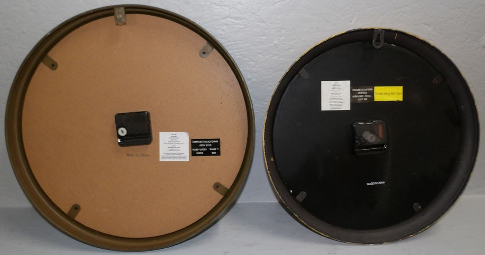 Two Painted Metal Wall Clocks - 4