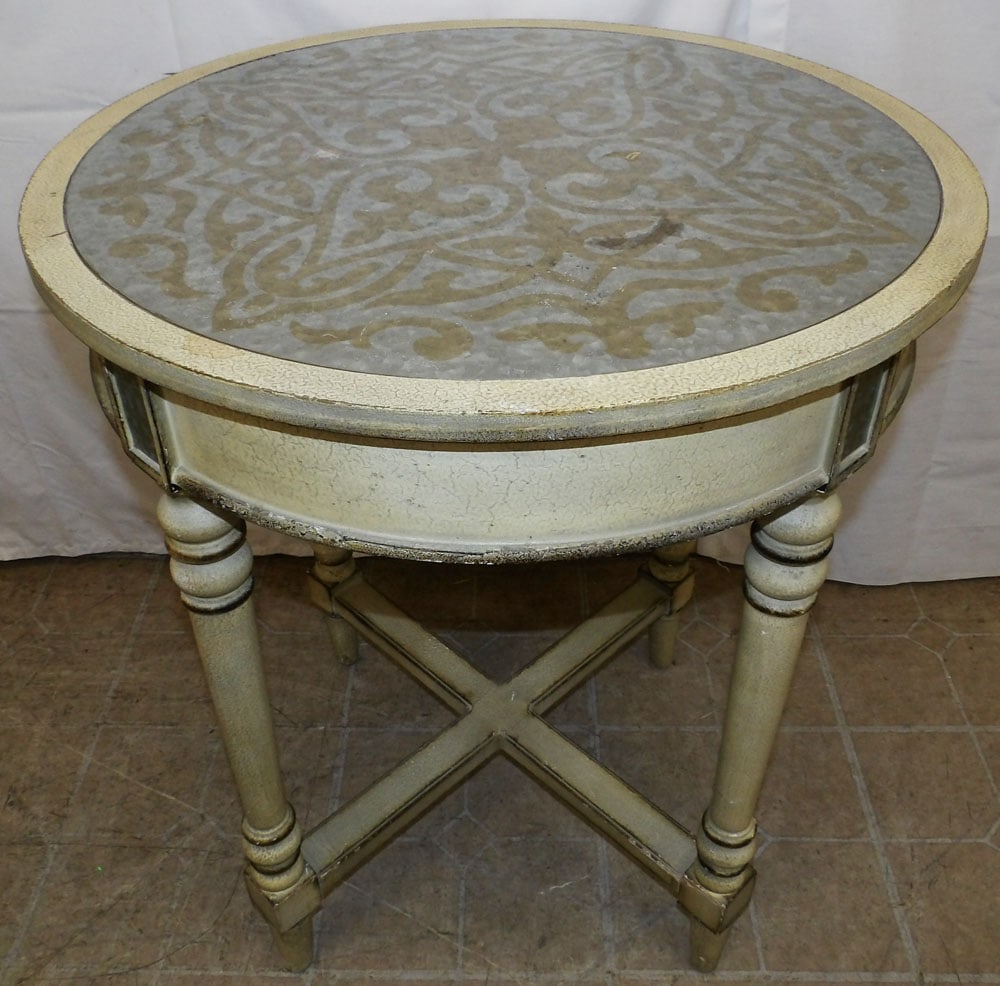 Round Painted Table - 2
