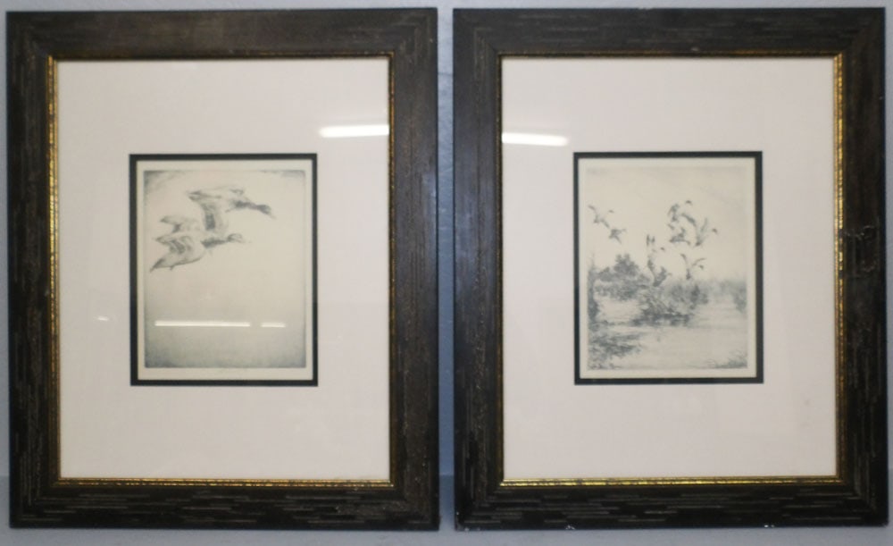 Two Framed Duck Prints, Pencil Signed: Two Framed Duck Prints, Pencil Signed . Up to 24 1/4" x 20 1/4" "ALL DESCRIPTIONS AND ANY CONDITION STATEMENT GIVEN BY LANGSTON AUCTION GALLERY ARE STRICTLY OPINIONS AND LANGSTON'S SHALL HAVE NO