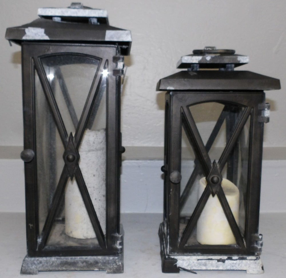 Two Painted Metal Lanterns (1 of 7)