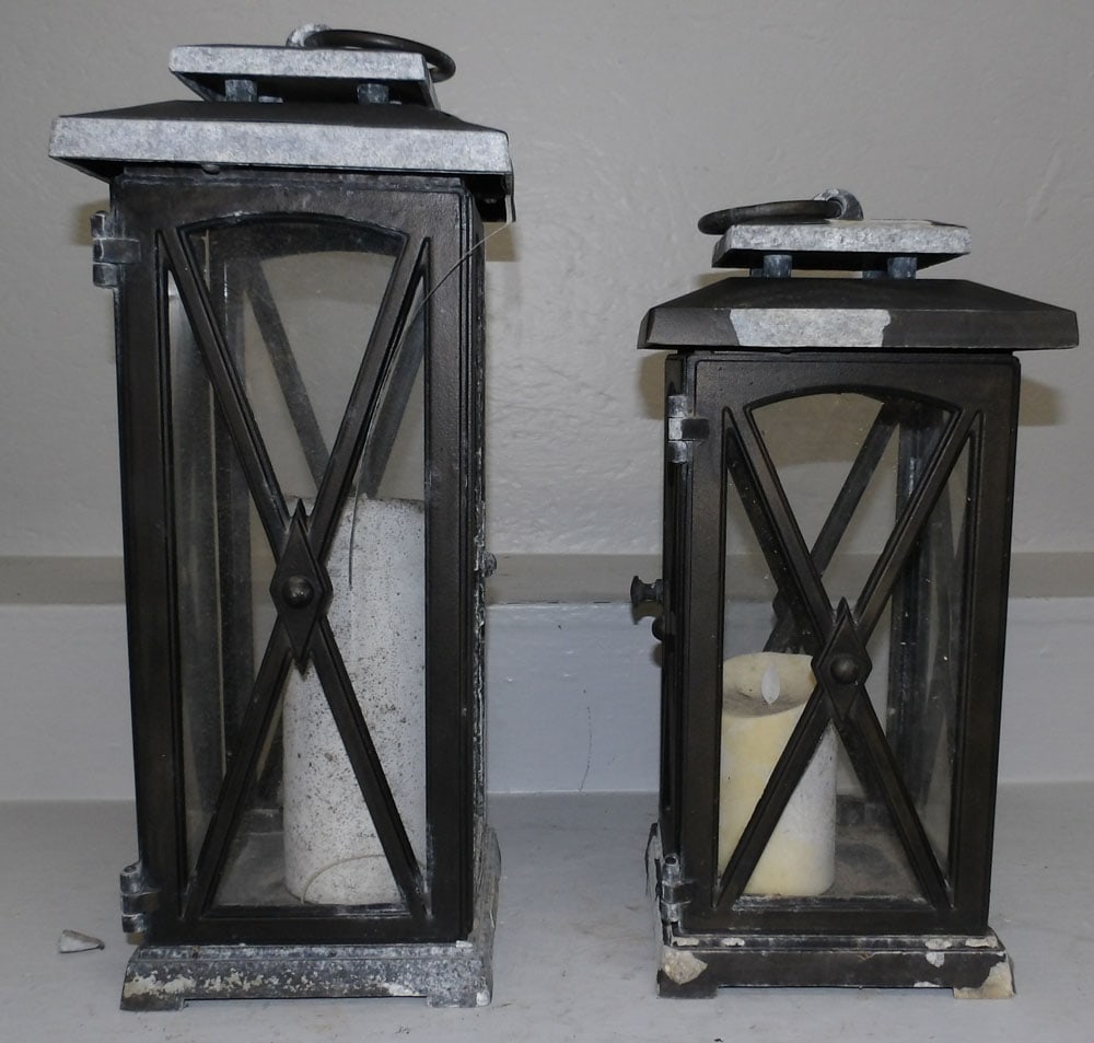 Two Painted Metal Lanterns - 2
