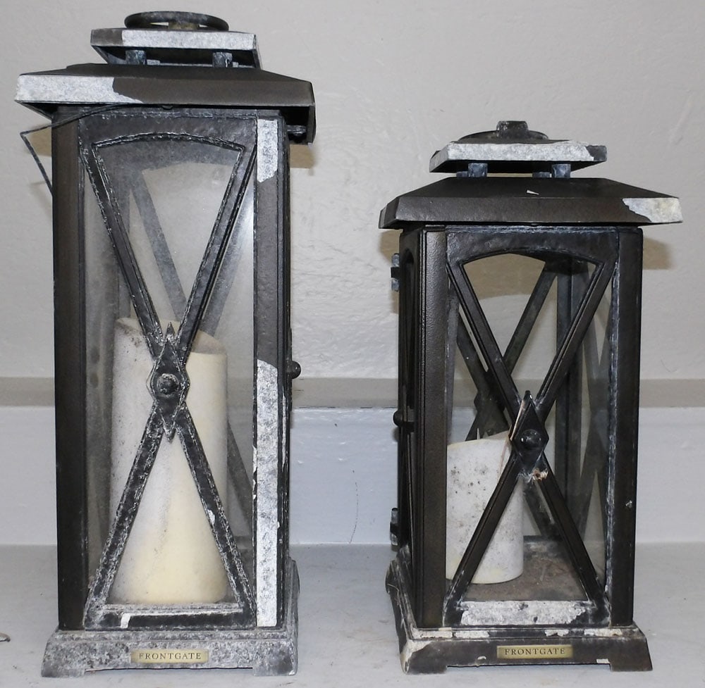 Two Painted Metal Lanterns - 3
