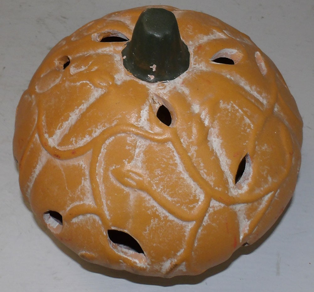 Painted Ceramic Pumpkin Lantern - 3