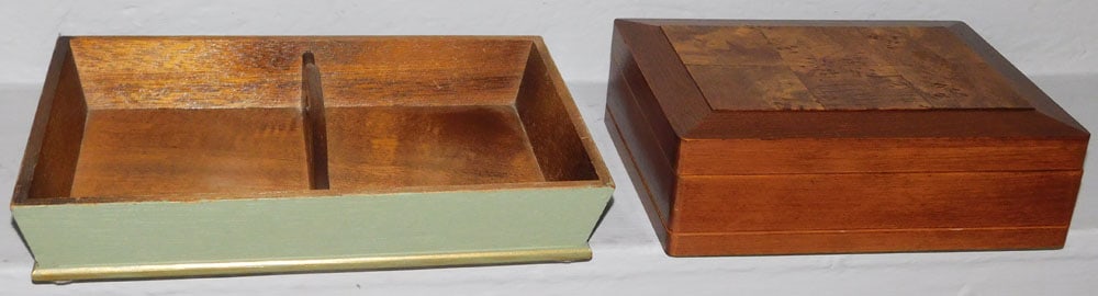 Mahogany & Painted Cutlery Tray & Burled Wood Top lift Top Dresser Box (1 of 4)