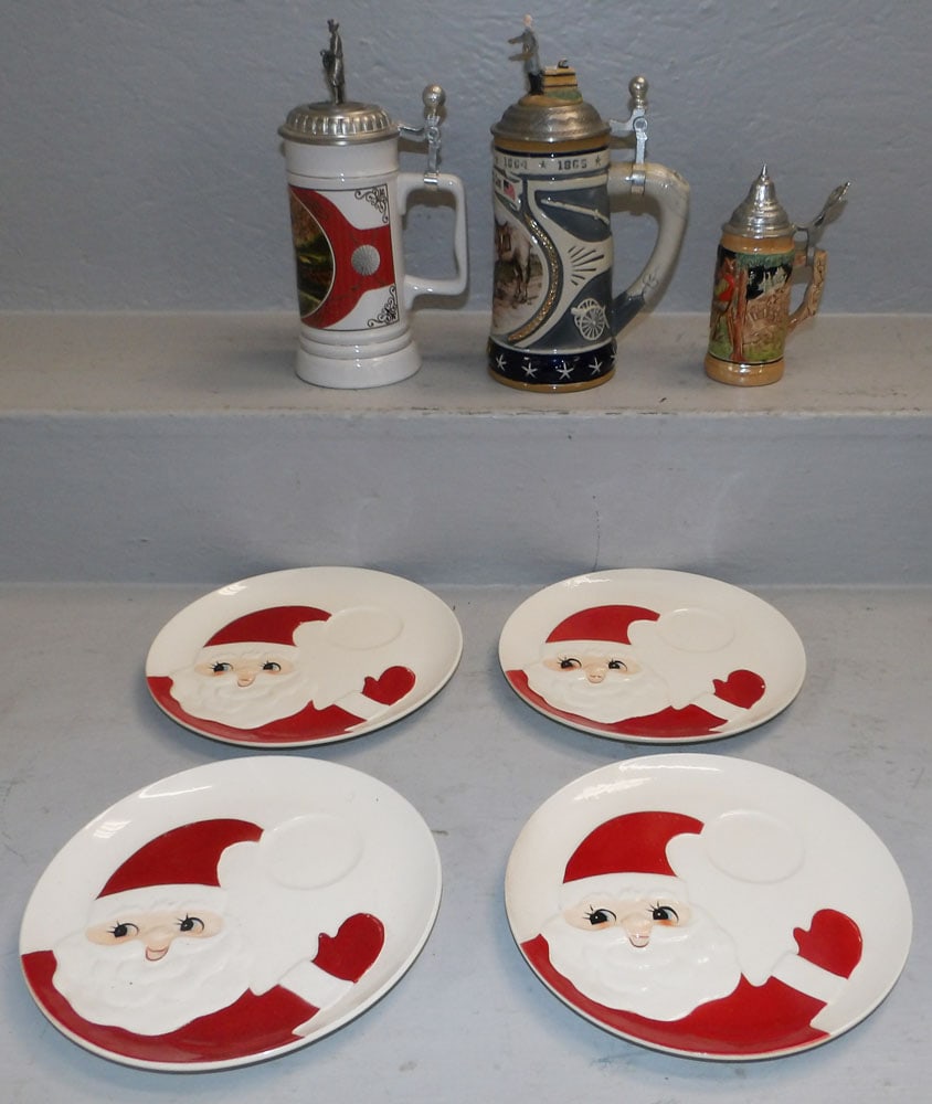 Lot of Christmas Plates & Four Steins, (Ducks Unlimited & Robert E. Lee) (1 of 5)